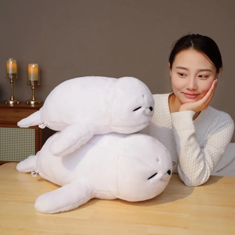 50cm/60cm Cute Sea World Animal White Sea Lion Plush Doll Cute Cartoon Seals Stuffed Toy For Children Kids Girls Birthday Gift