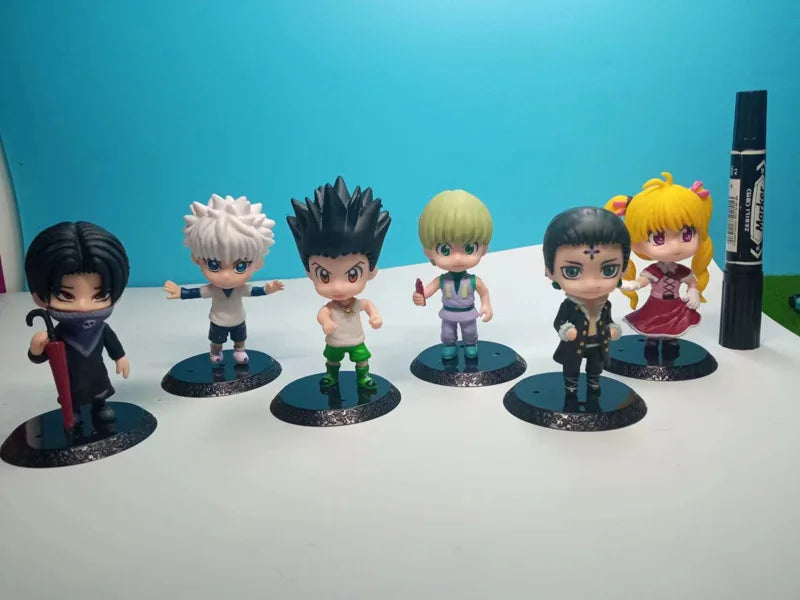 6Pcs/set HUNTER X HUNTER Figures Killua Zoldyck Gon Freecss List Biscuit Krueger Action Figures PVC Model Toy Dolls