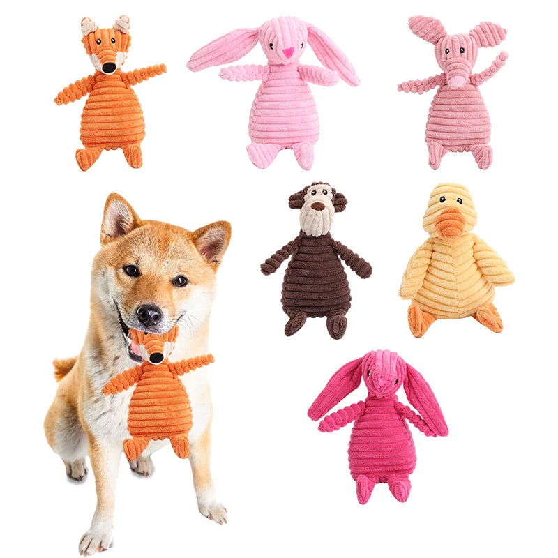 Cute animal shape plush dog toys Bite resistant teeth interactive pet supplies