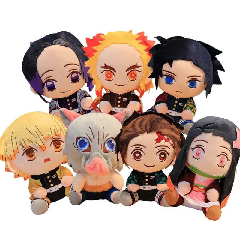 20cm Hot Japan Demon Slayer Plush Dolls Lovely Anime Kimetsu No Yaiba Kamado Tanjirou Nezuko Zenitsu Kyoujurou Toys Kids Gifts