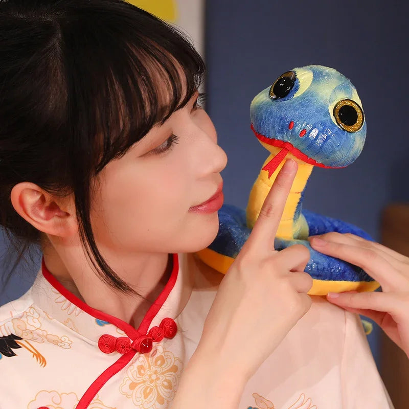 1pc 20/26cm Kawaii Big Eyes Snake Plush Toy Stuffed Soft Animal Dolls Mascot Toy for Birthday CHristmas Halloween New Year Gift