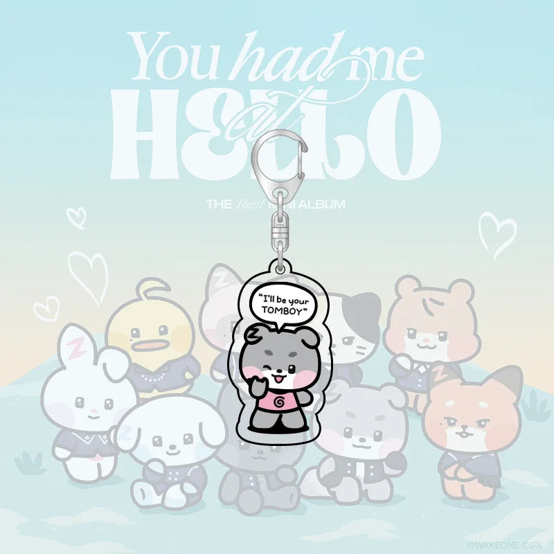 Kpop ZB1 Doll Keychain 12CM Zeroni Cartoon Cute Plush Doll Pendant Bag Accessories Key Ring ZhangHao HanBin Ricky Fans Gift