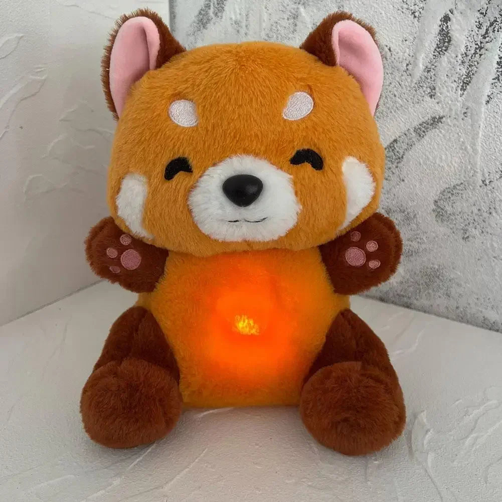 Plush Toy Red Panda Breathing Stuffed Animal 2024 New For Anxiety Adults With Music Lights & Rhythmic Breathing In Four Modes