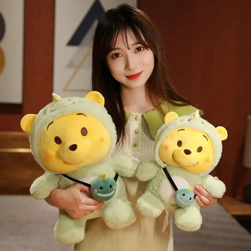 30cm/40cm Cartoon Kawaii LaLafanfan Cafe Yellow Bear Plush Toy Stuffed Soft Kawaii Doll Animal Pillow Birthday Gift for Kids