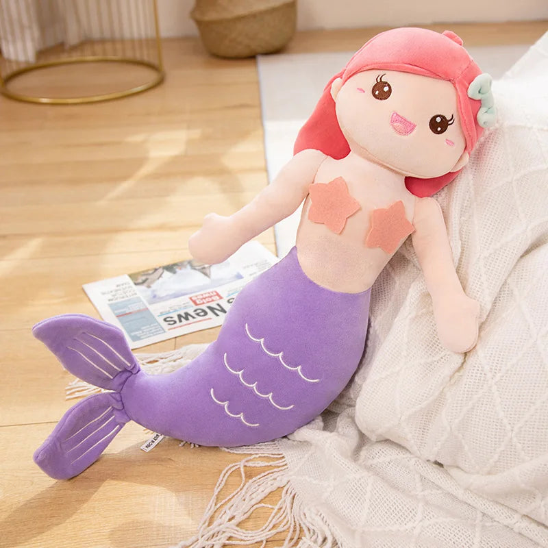 45/60/80CM Beautiful Mermaid Plush Toys Soft Stuffed Cartoon Anime Figure Doll Cute Sea-maid Plush Pillow Cushion For Gifts