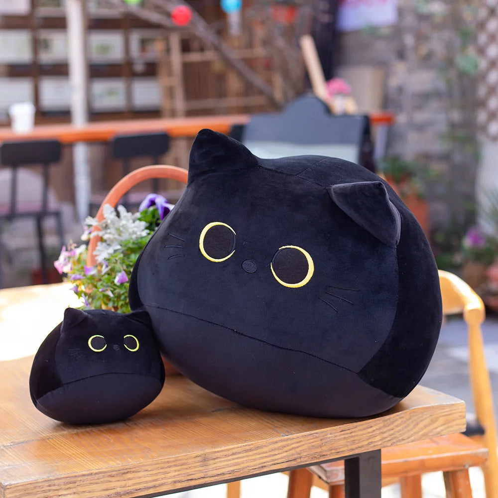 18cm/40cm/55cm Black Cat Shaped Soft Plush Pillows Doll Lovely Cartoon Animal Stuffed Toys Girls Birthday Gifts Ornaments