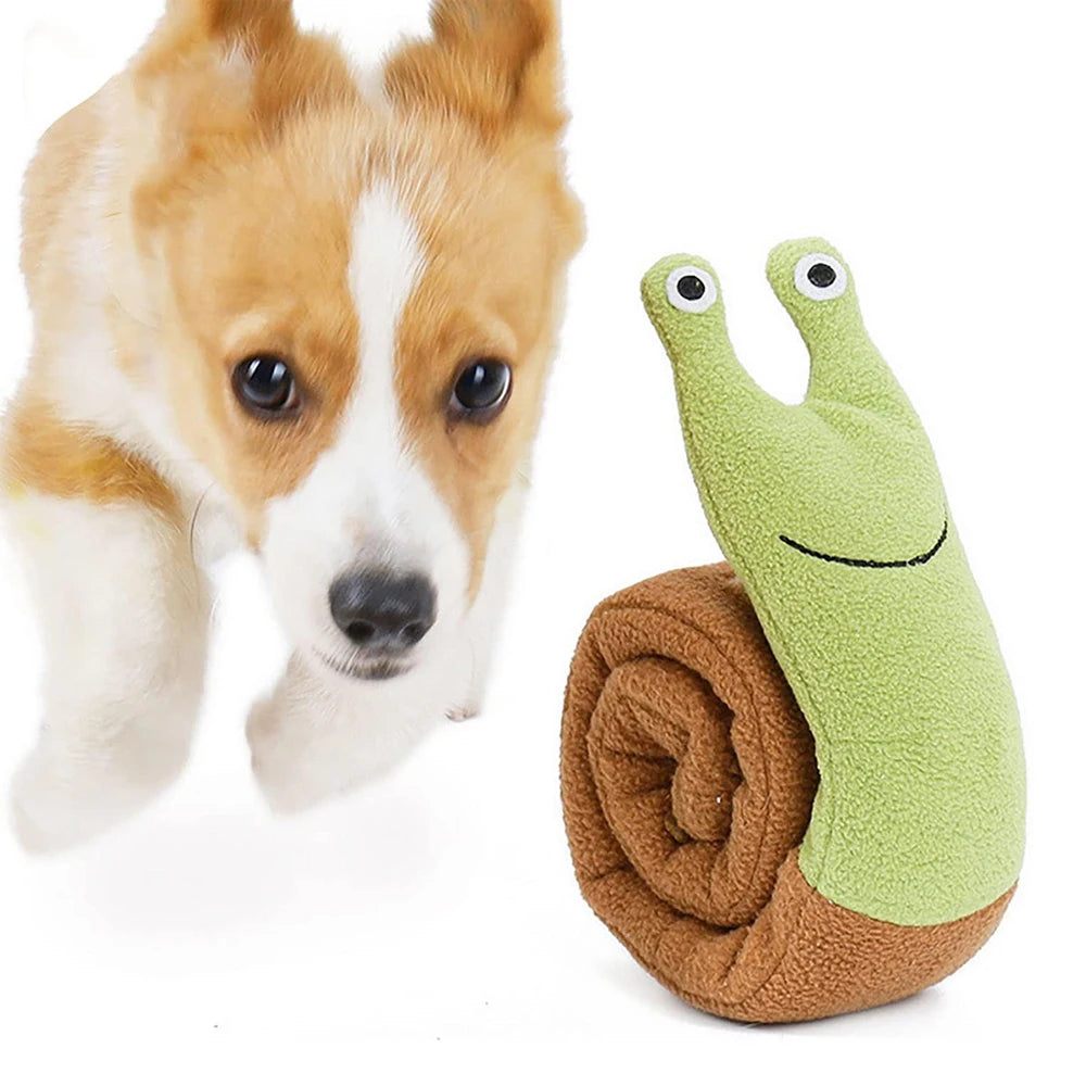 1PC Pet Sound Toy Dog Hide Food Smell Snail Plush Grinding Teeth Education Sound Interactive Toy Pet Supplies