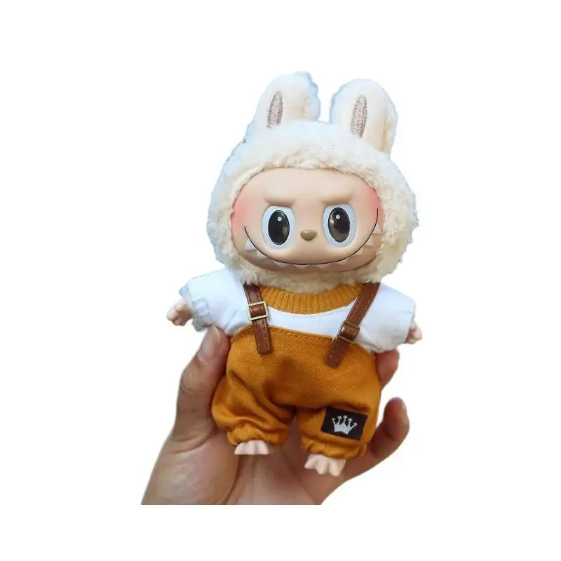 17cm Mini Plush Doll'S Clothes Outfit Accessories For Korea Kpop Exo Labubu Idol overalls pants set Macaron doll Clothing Gift