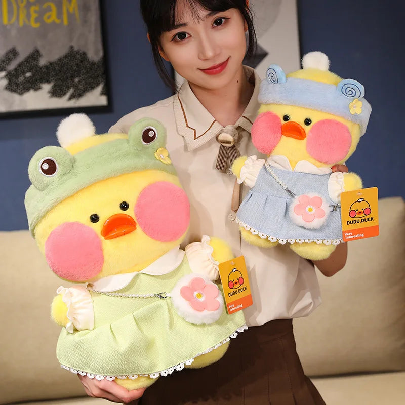 Big Size Kawaii Yellow Ducks Plush Toy Stuffed Soft Cute Soothing Pillow Clothing Duck Aminal Dolls Gril Kids Brithday Gifts