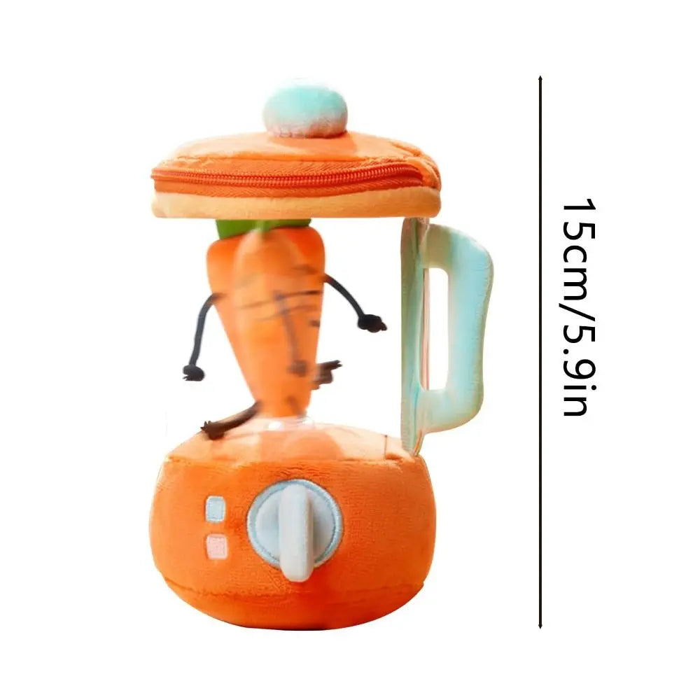 Cartoon Funny Carrot Juicer Plush Toy Drawstring Rotating Bag Pendants Carrot/Flower Blender Toy Plush Keychains