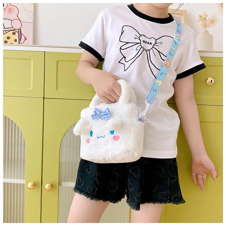 20cm Japanese Style Sanrio Plush Bag Cartoon Hand-held Children's Small Bag Cute Doll Girl Pendant Doll Bag Birthday Gift