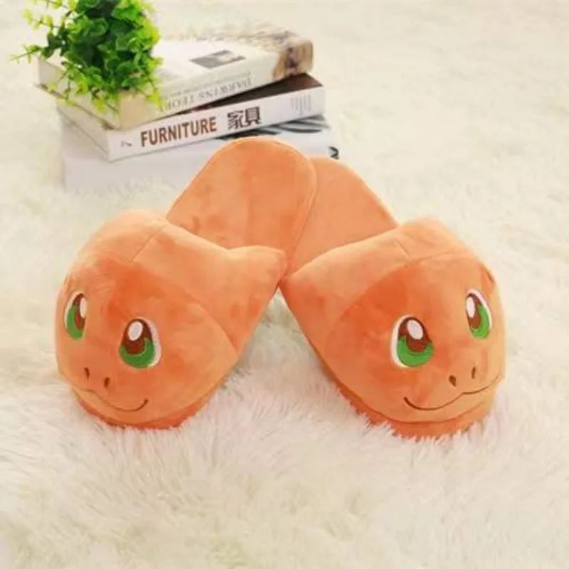 Anime Pokemon Cotton Warm Slipper Pikachu Gengar Snorlax Autumn Winter Indoor Shoes Stuffed Dolls Women Plush Home Slippers