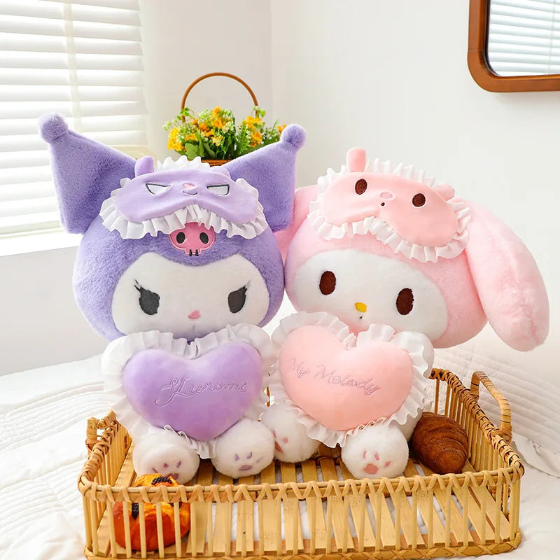 25CM Sanrio Plushies Cute Cartoon Kuromi My Melody Love Stuffed Plush Doll Plush Pillow Room Decoration Children Gifts Toys