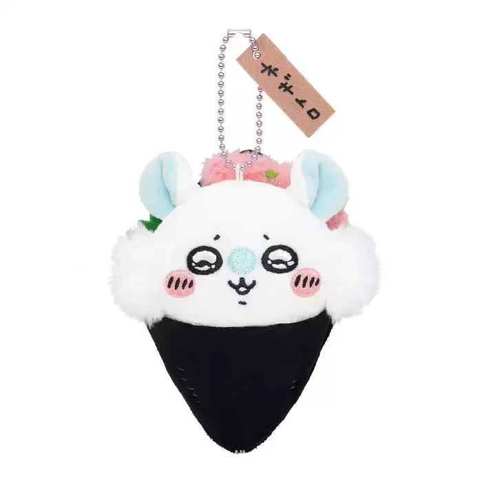 Cute Chikawa Sushi Series Doll Hachiware Plush Car Keychain 2DUsagi Student School Bag Pendant Peripheral Holiday Couple Gift