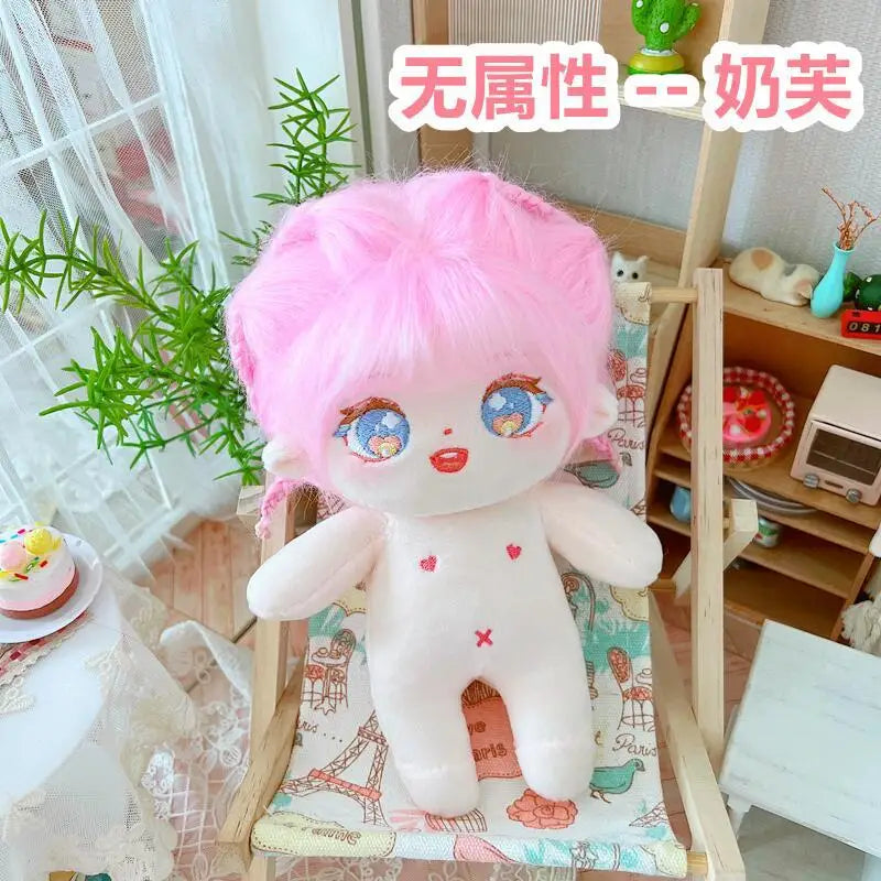 20cm IDol Doll Skeleton No attributes Star Plush Cotton Dolls Cute long Fried Hair Curly Hair Toys Fans Collection Children Gift