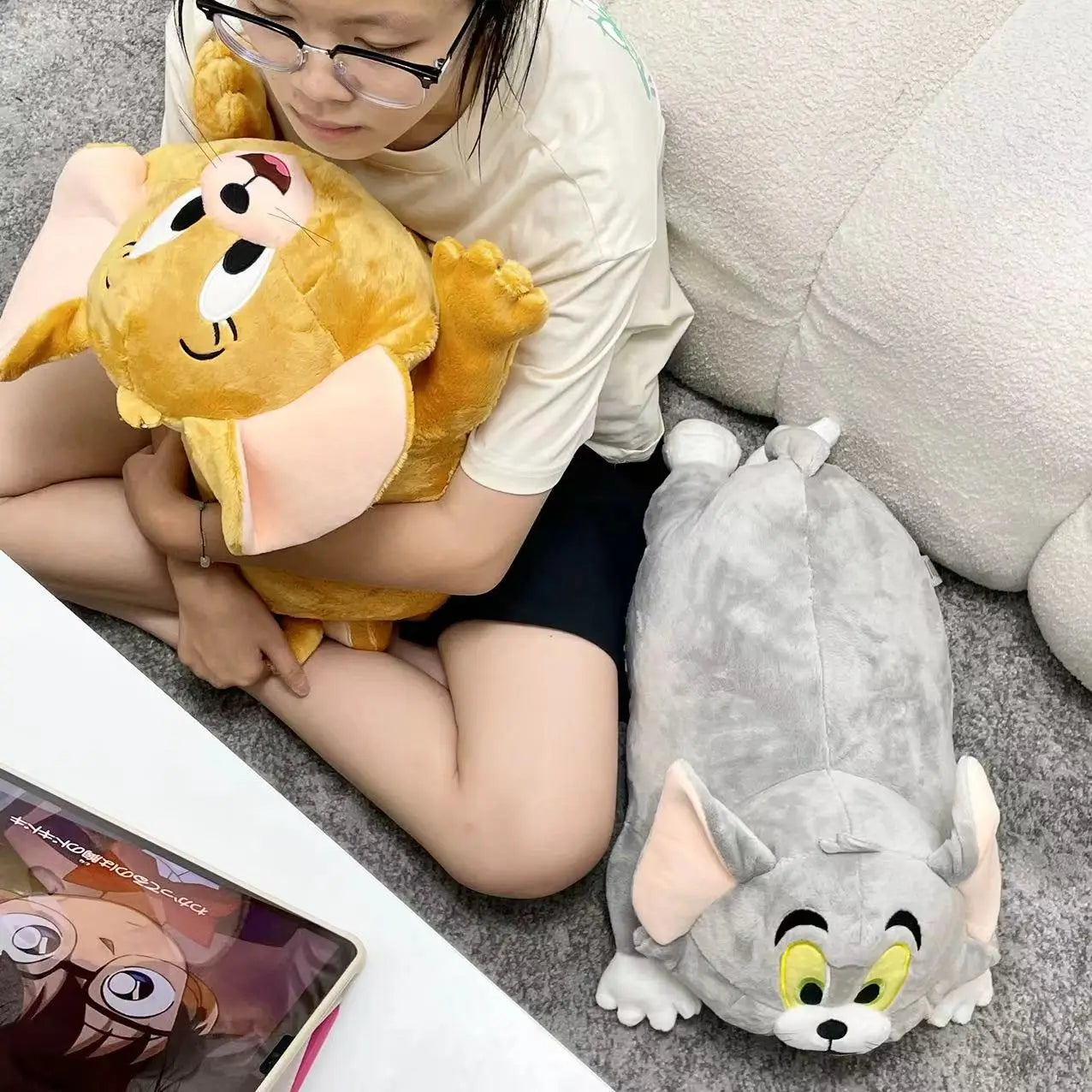 HQ Tom And Jerry Plush Toy Cartoon Movie Cat Tuffy Nibbles Mouse Tom Plushies Stuffed Tom And Jerry Pillow Blanket Kid Gift