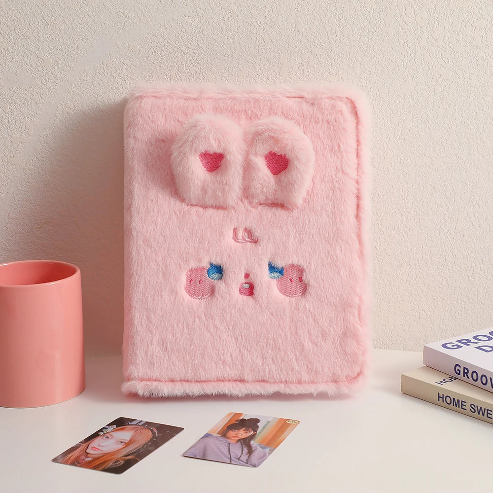 A5 Plush Binder Book  Photos Album 10 Pages Photocard Collect Cute Idol Journal Cover Replaceable Storage School Supplies