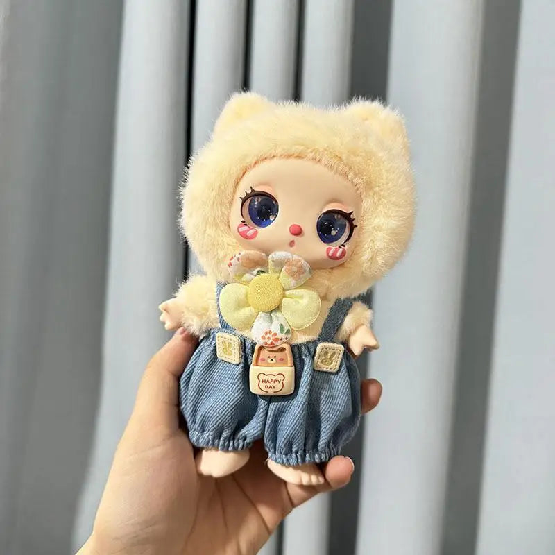 16cm Mini Plush Doll'S Clothes Outfit Accessories For Liila LUCKY CAT Idol happy bear overalls Clothing Gift