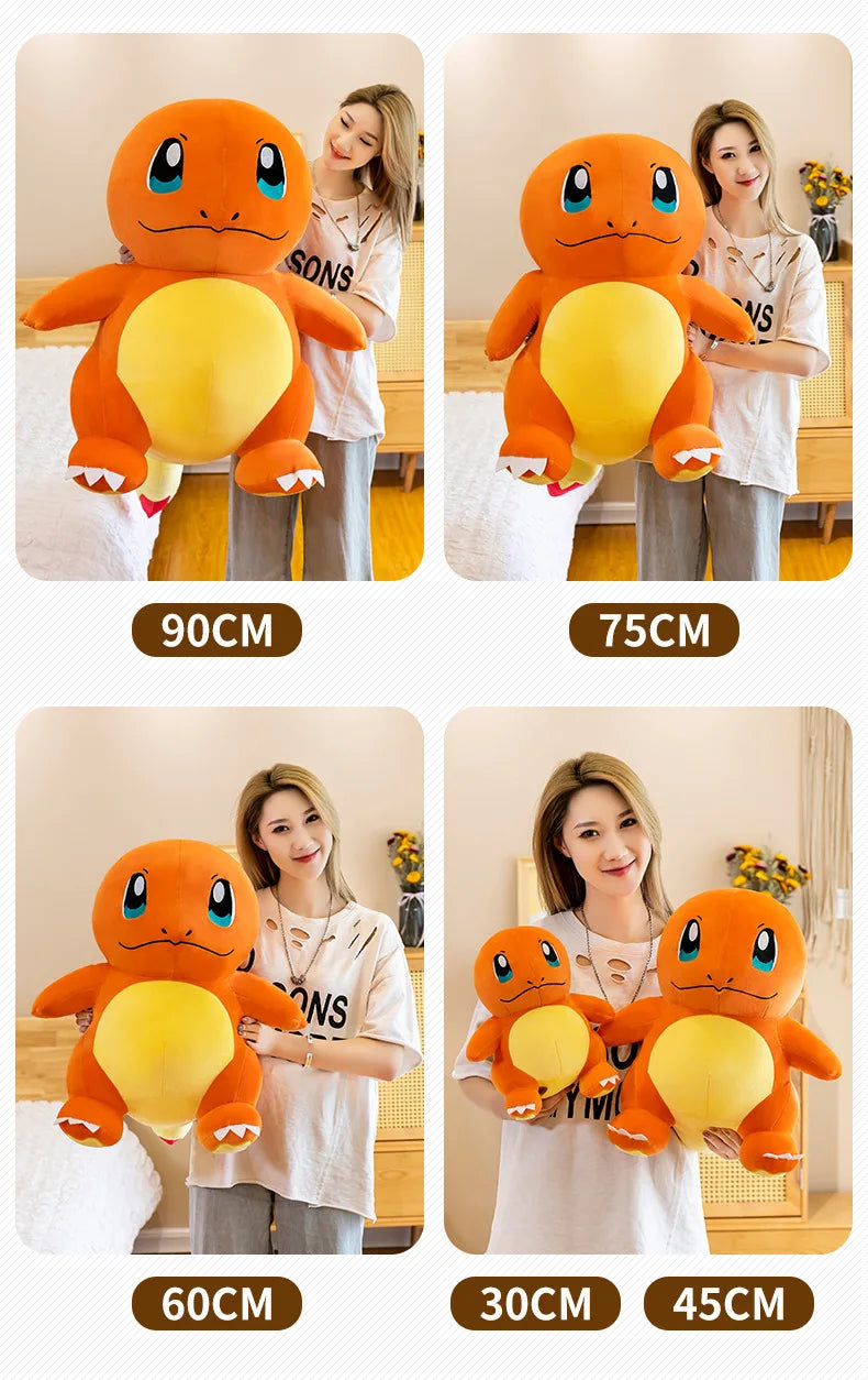 Big Size Pokemon Charmander Plush Doll Dragon Dinosaur Stuffed Animals Toy Charmander Pillow Cushion Pendant Kids Birthday Gift