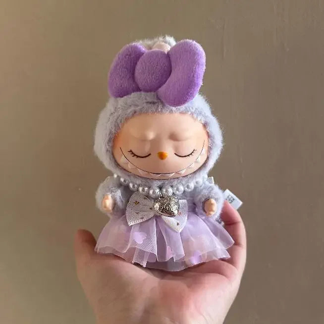 17cm Mini Plush Doll'S Clothes Outfit Accessories For Korea Kpop Exo Labubu Idol V2 Bow princess dress Clothing Gift