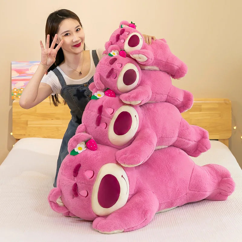 40cm Disney Toy Cute Plush Toys Pillow Cartoon Strawberry Bear Plush Doll Girls Kawaii Anime Bear Stuffed Doll Kids Gifts