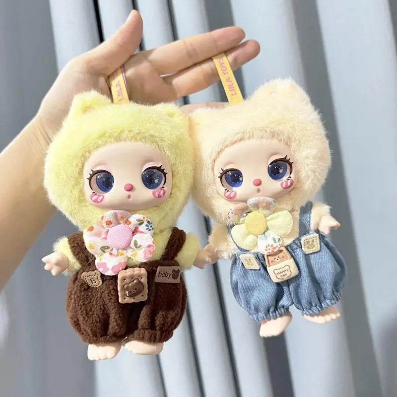 16cm Mini Plush Doll'S Clothes Outfit Accessories For Liila LUCKY CAT Idol happy bear overalls Clothing Gift