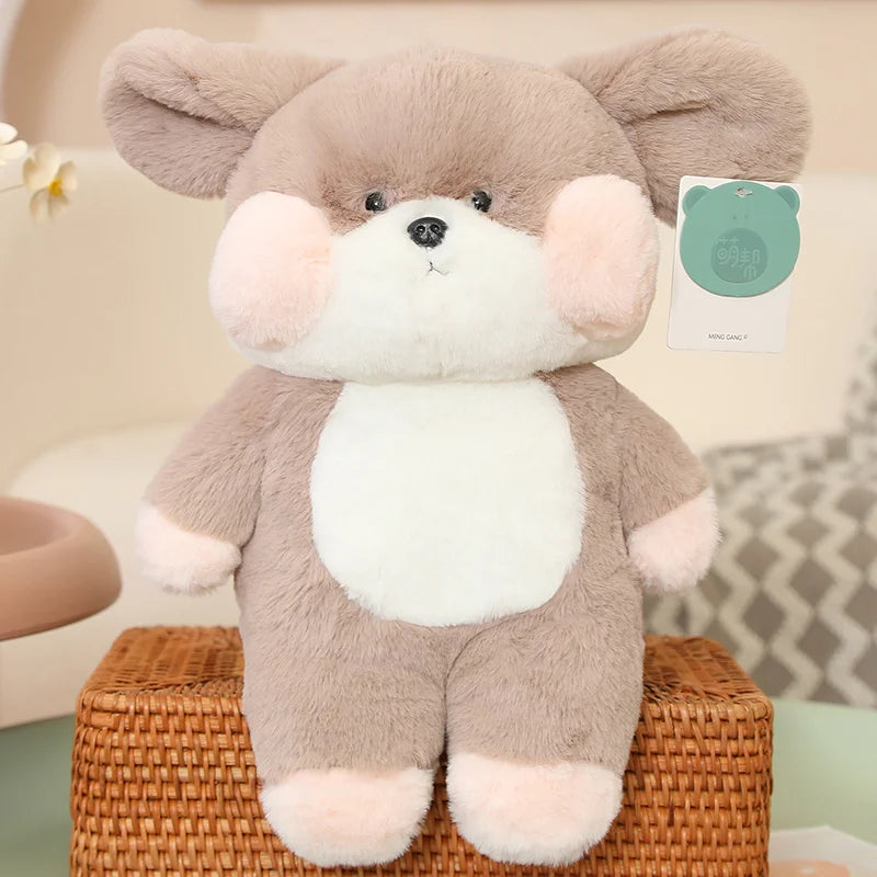 28-50cm Kawaii Shy Animals Toys Series Plush Cat Frog Rabbit Dog Bear Dolls Standing Animals Bunny Peluche Cushion Room Decor