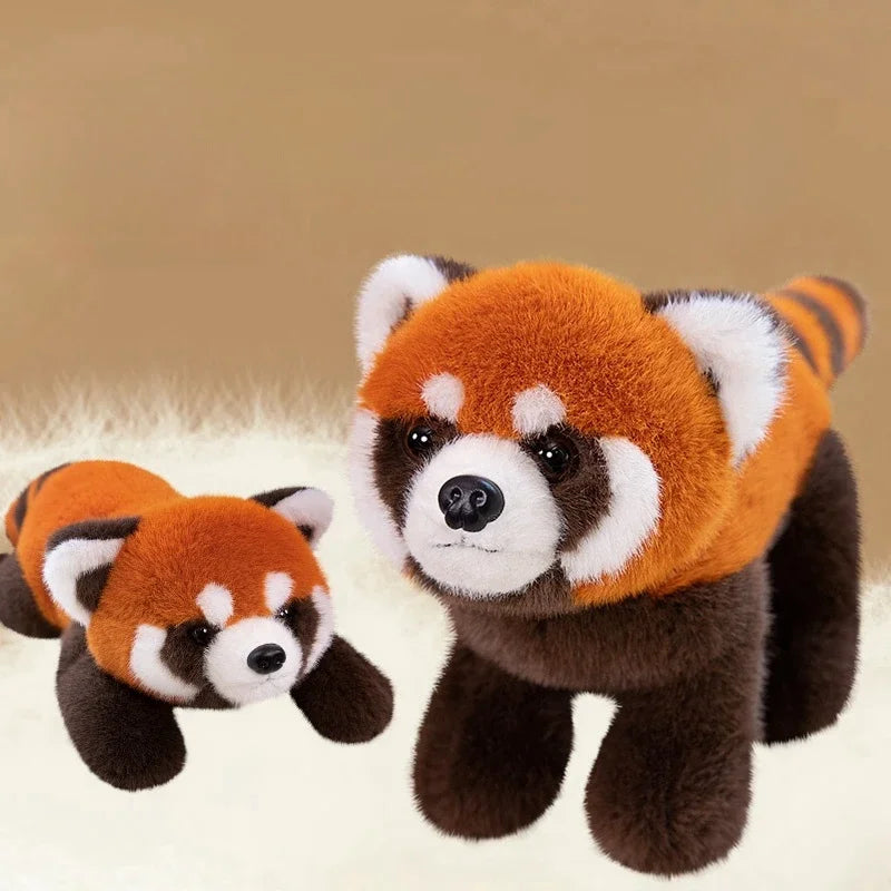 2 Styles Raccoon Plush Dolls Stuffed Toys Lifelike Red Fox Panda Pillows Cartoon Animals Toys Birthday Christmas Gift