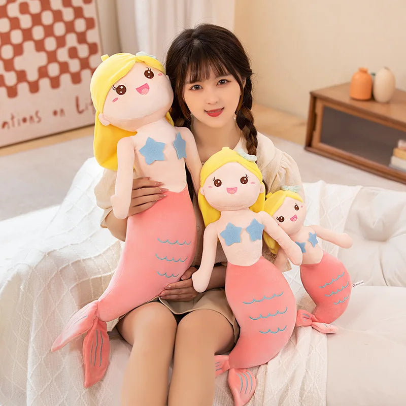 45/60/80CM Beautiful Mermaid Plush Toys Soft Stuffed Cartoon Anime Figure Doll Cute Sea-maid Plush Pillow Cushion For Gifts