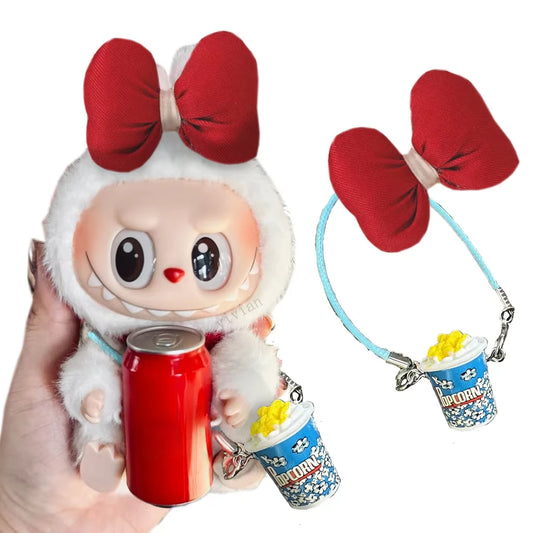 Mini Doll'S Clothes Outfit Accessories For  15-17cm Coca Cola Series Labubu Idol V1 V2 V3 polka dot New year bow Clothing Gift