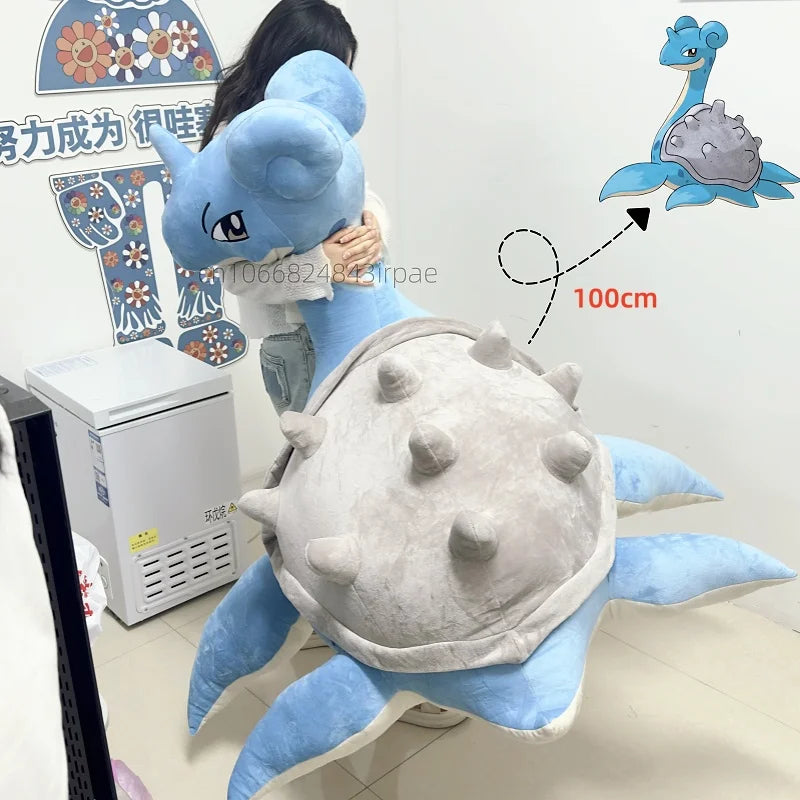 100cm Big Size Pokémon Peluche Anime Lapras Figure Plush Doll Chenglong Plushies Animation Stuffed Animal Pillow