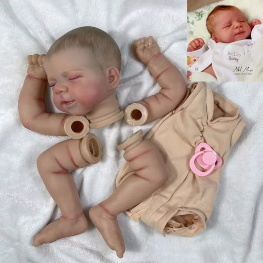 18Inch Already Painted Reborn Doll Kit Pascale Hand-painted Hair Unassembled Reborn Baby Doll Parts With Cloth Body