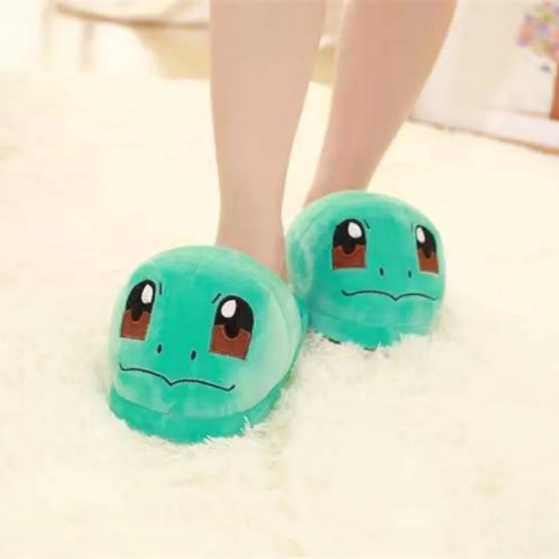 Anime Pokemon Cotton Warm Slipper Pikachu Gengar Snorlax Autumn Winter Indoor Shoes Stuffed Dolls Women Plush Home Slippers