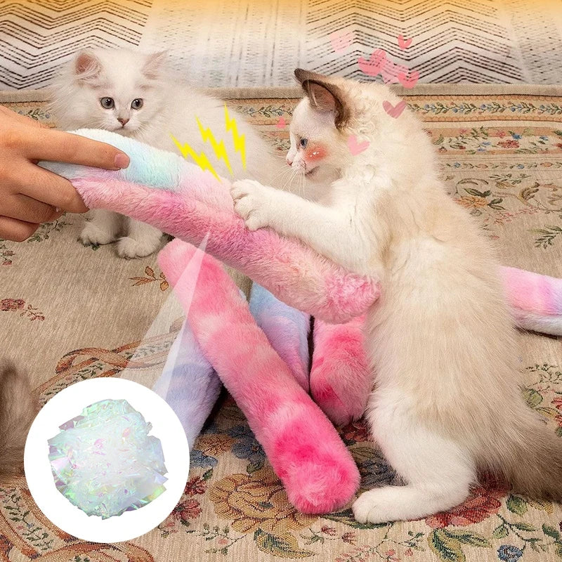 Plush Cat Chew Toy Catnip Self-hi Bite Toys Strip Pillow Teaser Toys for Cats Soft Interactive Cat Plaything Katten Speelgoed