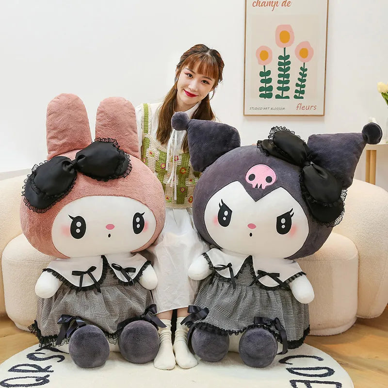 Oversized Sanrio Hello Kitty Kuromi Melody Stuffed Toys Soft Throw Pillow Plush Dolls Kids Birthday Valentines Gifts for Girls