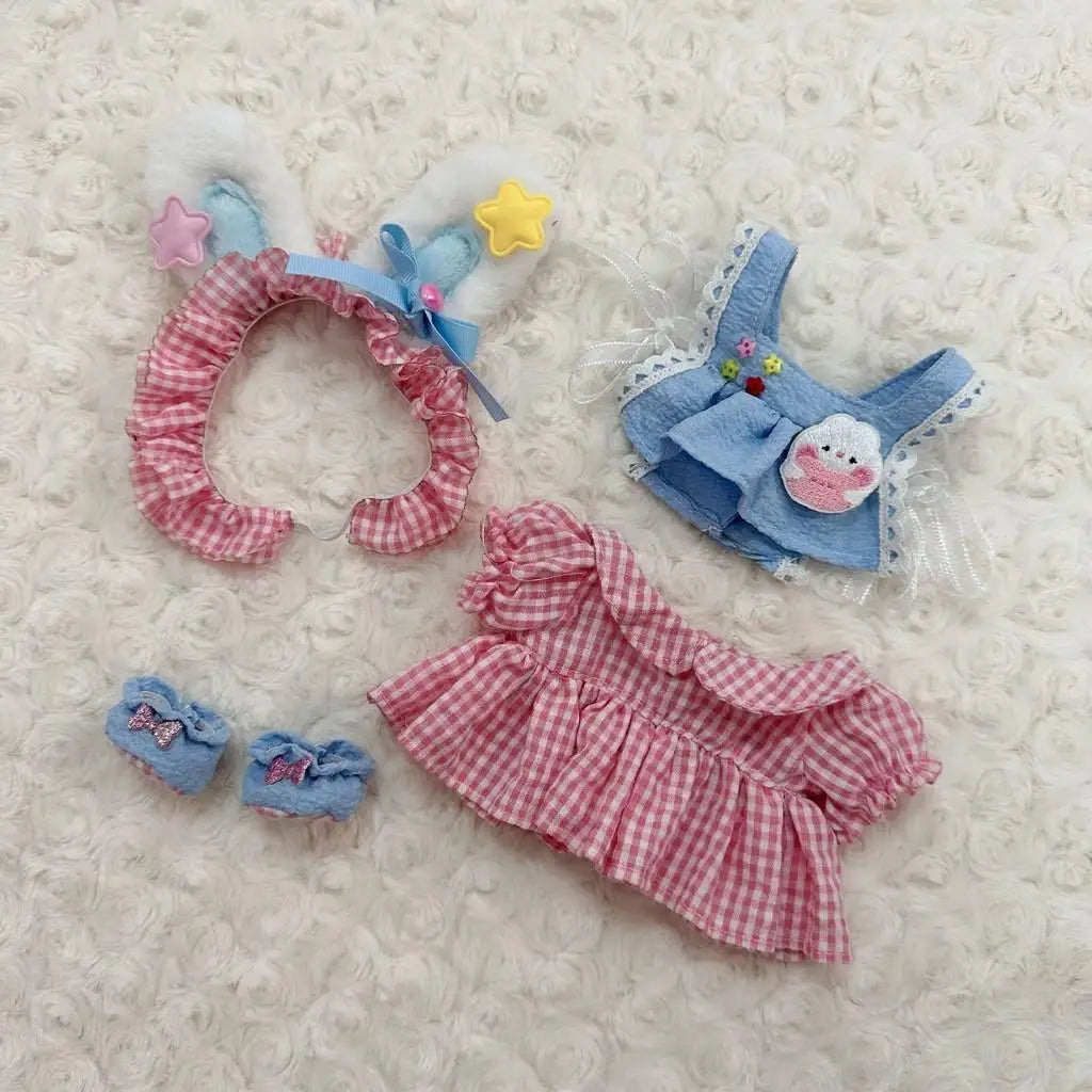 20cm Cute Mini Plush Doll'S Clothes Outfit Accessories Maid Skirt Cute Doll Dress Suit