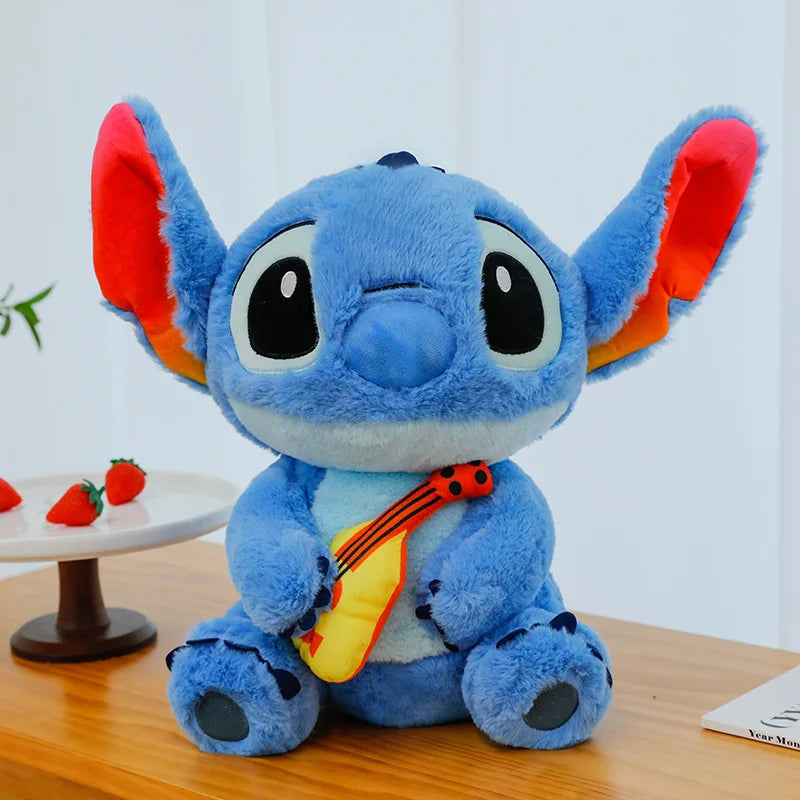 40/50cm Disney Cartoon Guitar Stitch Plush Toy Boy Birthday Gift Violin Stitch Home Decor Pillow Decoration Gifts