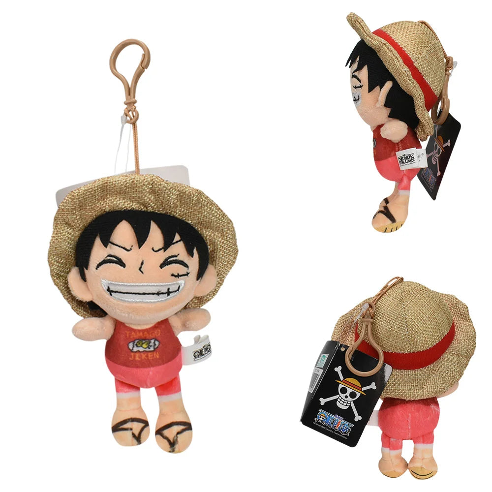 12cm Anime One Piece Original Plush Pendant Doll Luffy Toy Tony Chopper Laboon Sabo Keychain Soft Stuffed Backpack Ornaments Toy