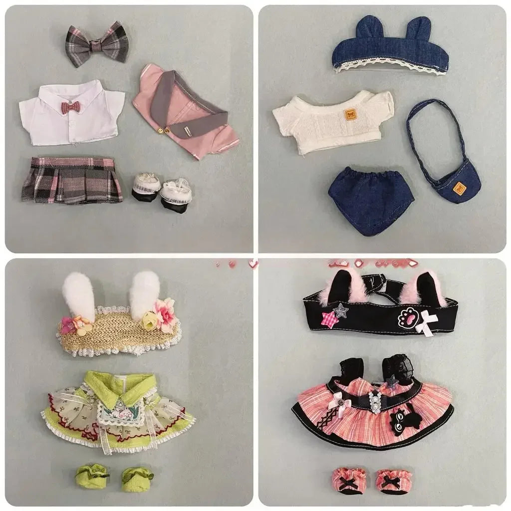 Doll dress up Lolita maid cute princess small skirt casual suit for Baby Three V3/ 20cm cotton doll clothes no doll