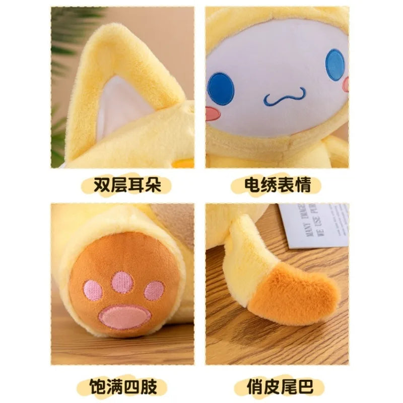 30/45CM Sanrio Cartoon Anime Figure Cute Cinnamoroll Big Eared Dog Plush Cos Tiger Doll Pillow Toys Children Birthday Gift