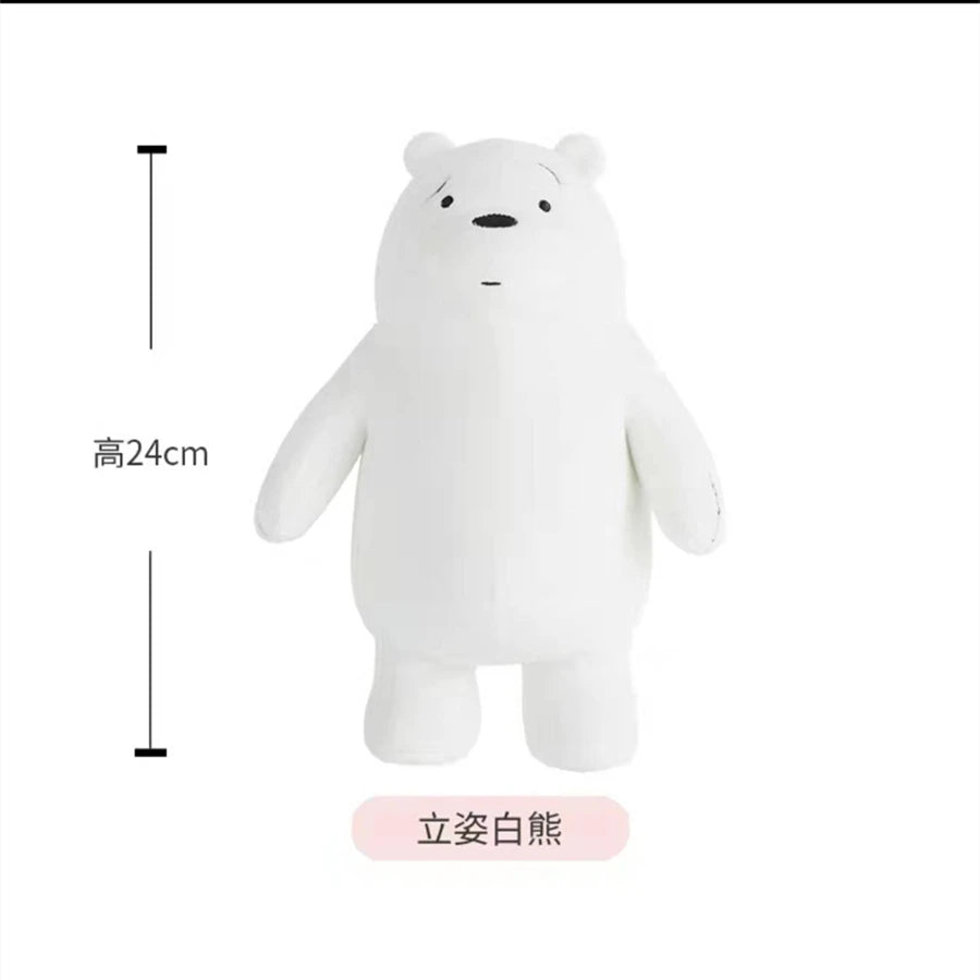 We Bare Bears Plush Toy Sitting vs Standing Grizzly Panda IceBear Cartoon Stuffed Animal Toys Doll For Kid Gift