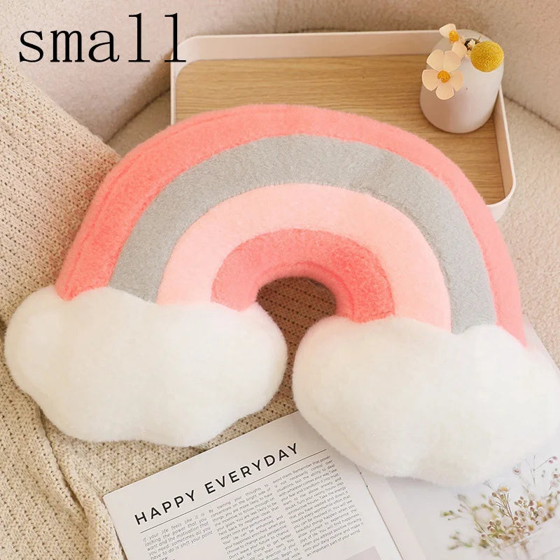 Rainbow Color Party Plush Pillow Soft Moon/Rainbow/Star Stuffed Cartoon Cushion Toy Doll Home Decoration Sofa Pillow Gift