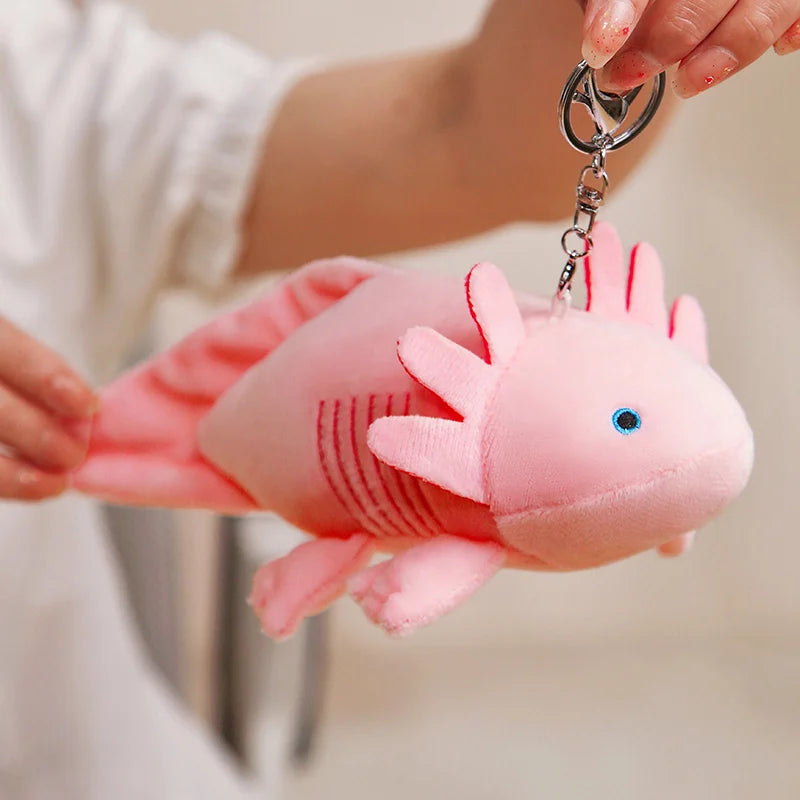 23CM Cartoon Salamander Plush Pendant Doll Kawaii Ambystoma mexicanum Axolotl Animal Stuffed Soft Toys Bag Keychain Decor