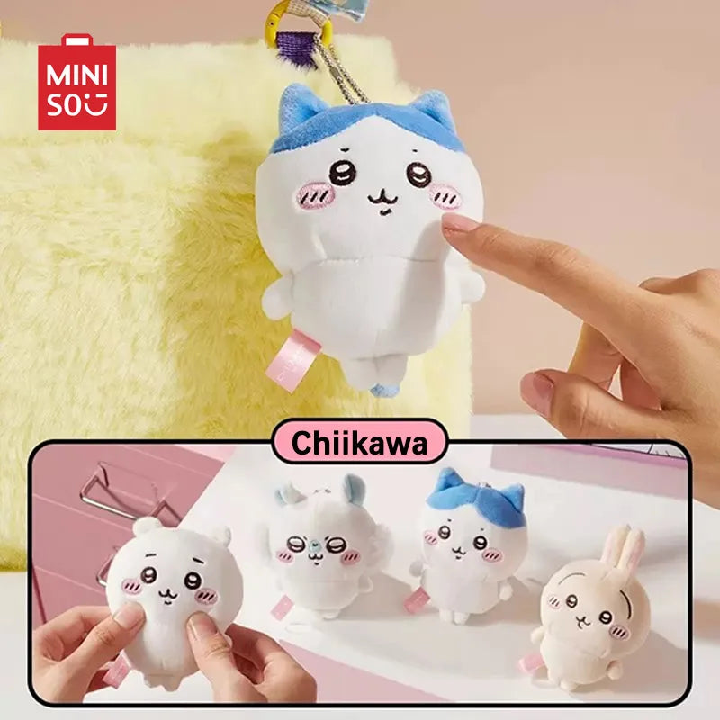 MINISO Chiikawas 10cm Doll Pendant Toy Kawaii Hachiware Usagi Cartoon Bag Mobile Plush Doll Schoolbag Pendent Toys Girls Gifts