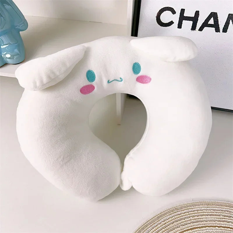 Sanrio Comfortable Hello Kitty U-shaped Neck Pillow Kawaii Stuffed Anime White Cat Travel Nap Pillow Airplane Office Gifts Girl