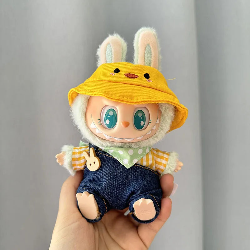 For 17cm Labubu V1 V2 Idol Dolls Clothes Cute Hoodie Mini Doll Sitting Party Outfit Clothing Korea Kpop Exo DIY Gifts