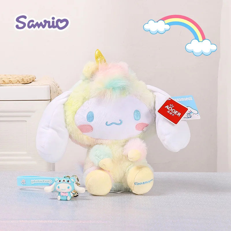 23cm Kawaii Sanrio Hello Kitty Kuromi Melody Cinnamoroll Pochacco Stuffed Toys Plushier Soft Throw Plush Dolls Valentines Gift