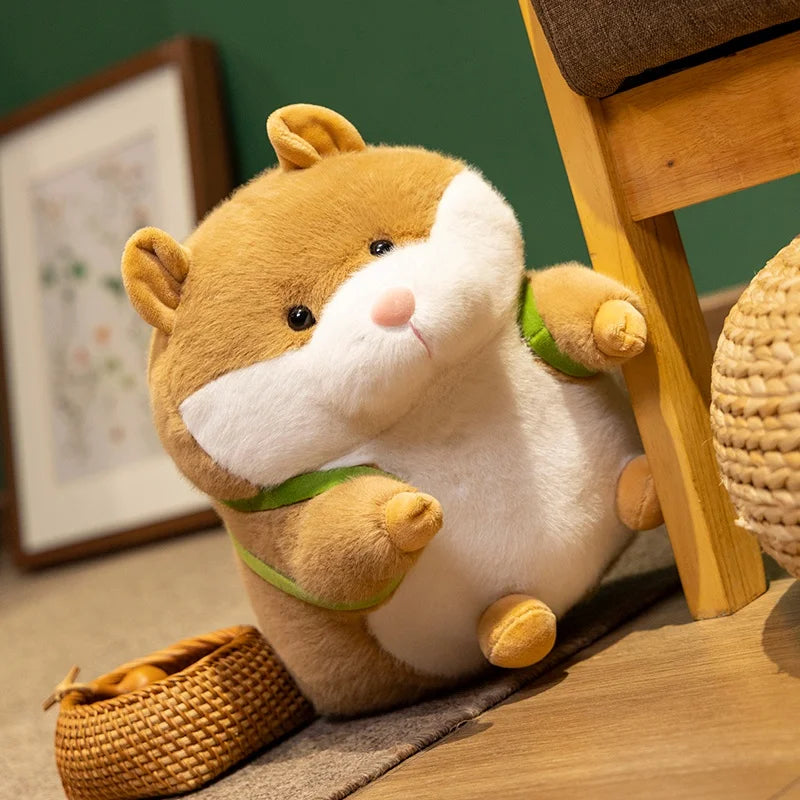 17/22/28CM Cute Backpack Hamster Plush Toys Fat Hamster Carrying Avocado Backpack Soft Doll For Birthday Xmas Gifts