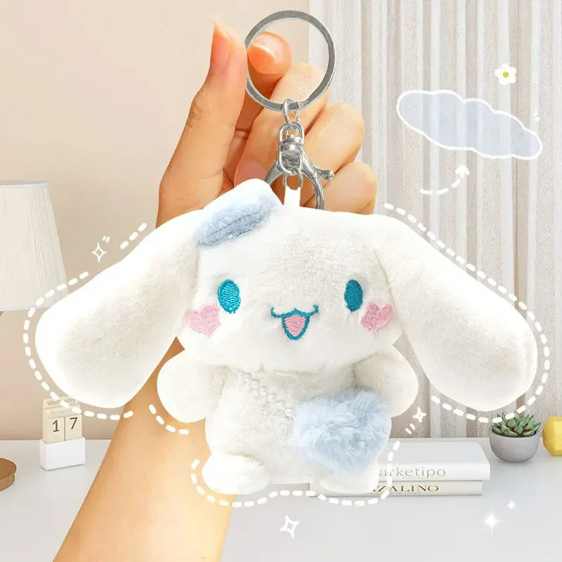 Sanrio Series Cute Plush Keychains Pendant Toys Cinnamoroll Hello Kitty Kuromi My Melody Figures Kawaii Peluche Doll Kid Gifts