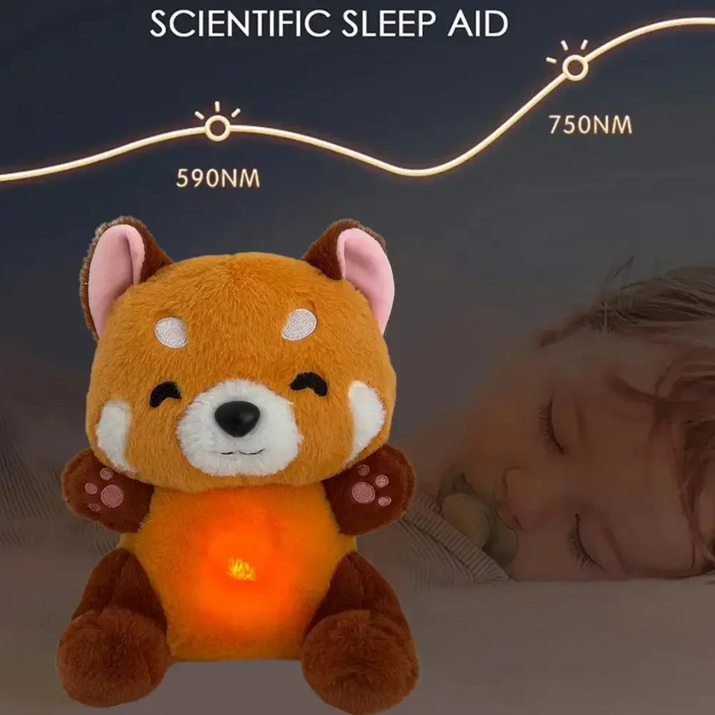 Plush Toy Red Panda Breathing Stuffed Animal 2024 New For Anxiety Adults With Music Lights & Rhythmic Breathing In Four Modes